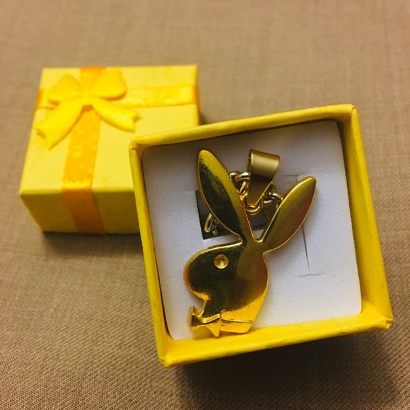 Trendy Retro Style Gold-Plated Playboy Bunny Charm Necklace * FREE S/H * - Picture 3 of 7